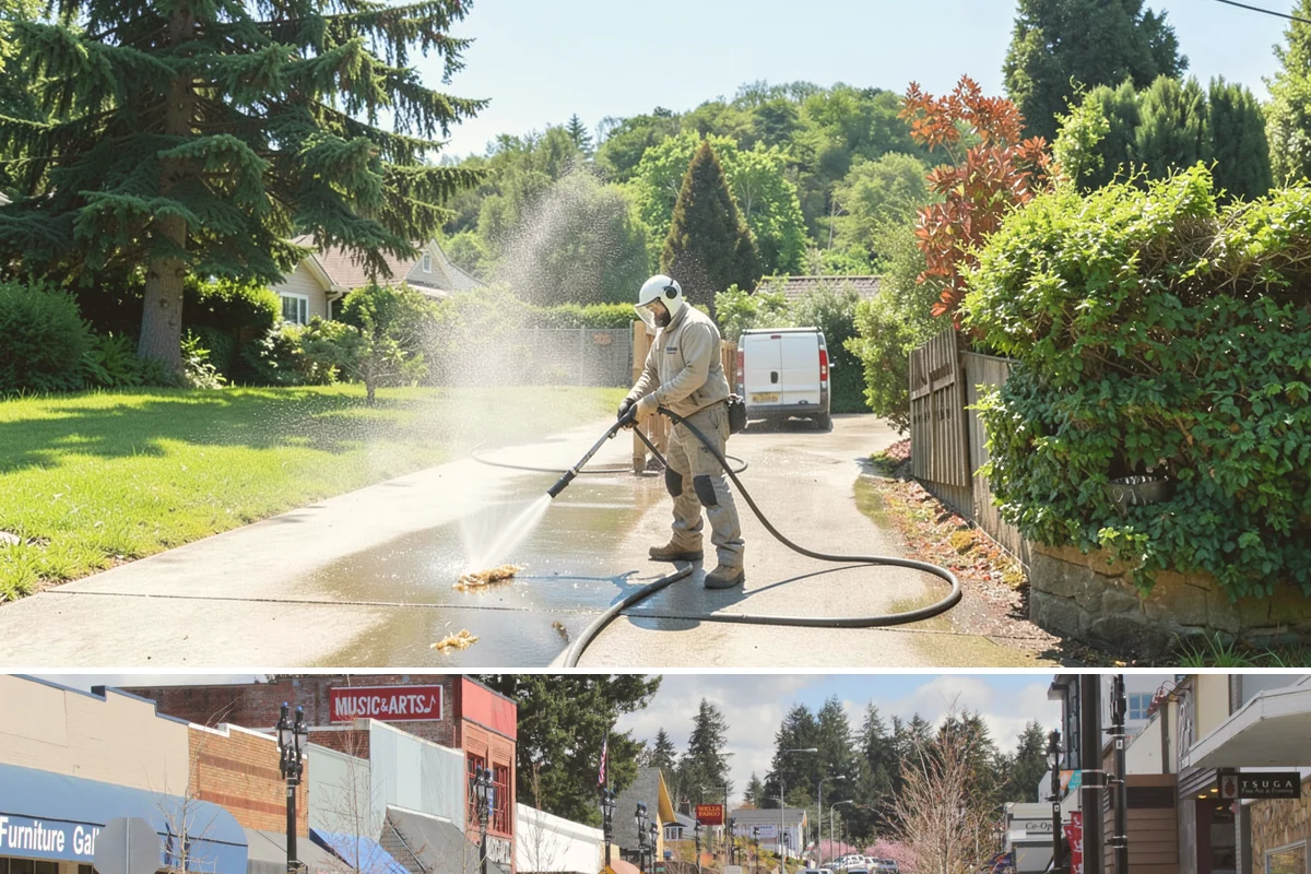 Driveway Oil Stain Removal in Bothell, King County, WA - Warmer summer temperatures help degreasers work faster and lift oil more effectively.