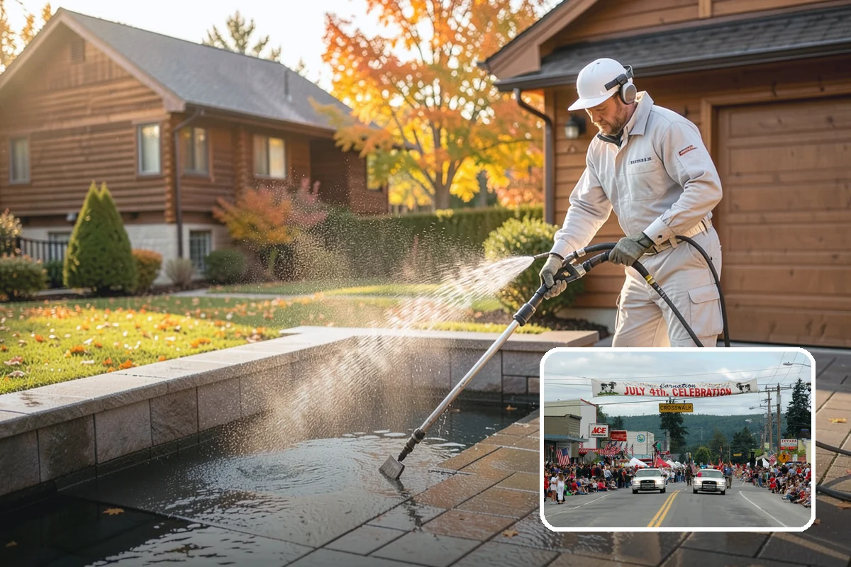 Driveway Oil Stain Removal in Carnation, King County, WA - Draws penetrated oil out of porous concrete