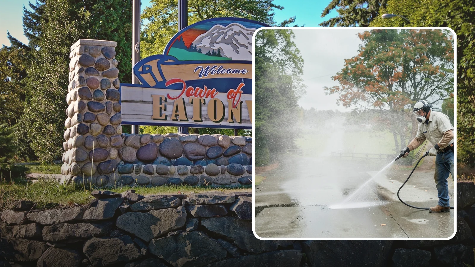 Driveway Oil Stain Removal in Eatonville, Pierce County, WA - Targeted removal of motor oil stains that soak into and darken Washington driveway concrete.