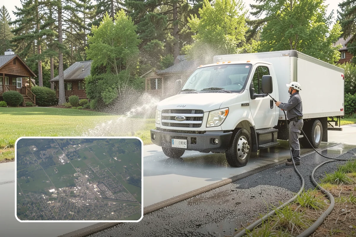 Driveway Oil Stain Removal in Enumclaw, King County, WA - Draws penetrated oil out of porous concrete