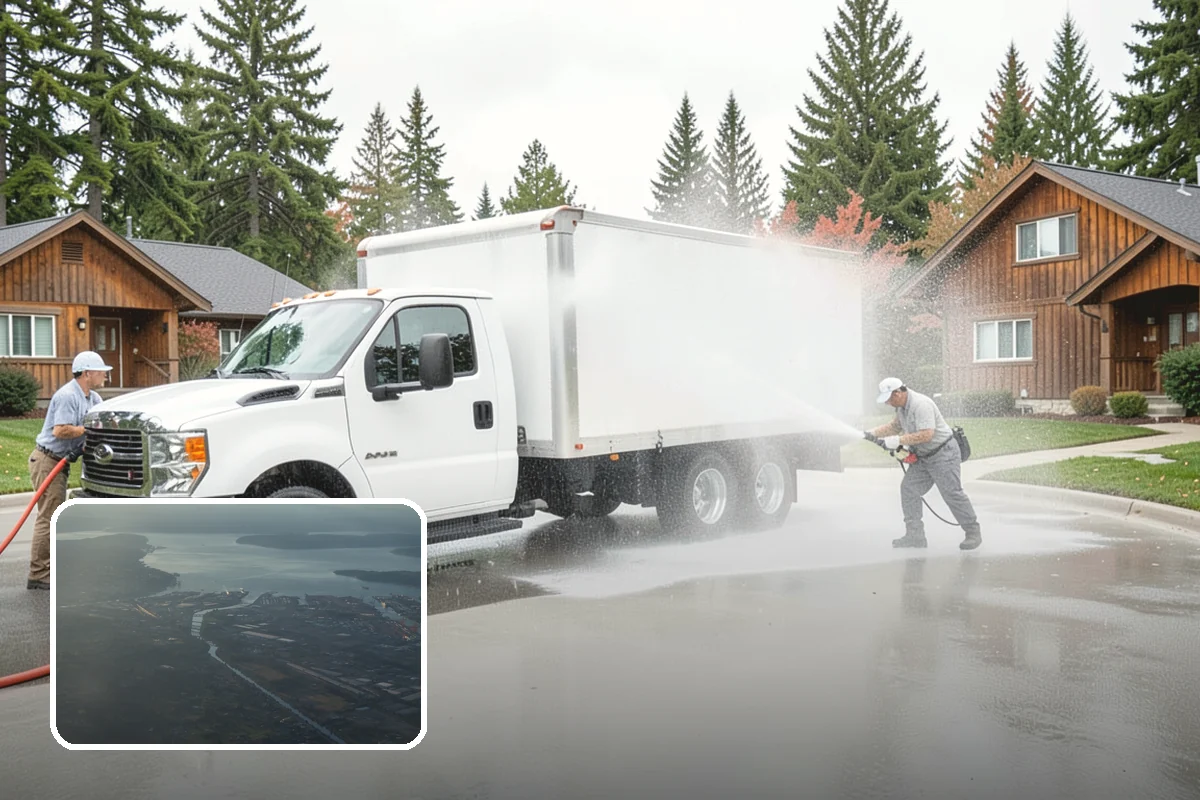 Driveway Oil Stain Removal in Fife, Pierce County, WA - Draws penetrated oil out of porous concrete