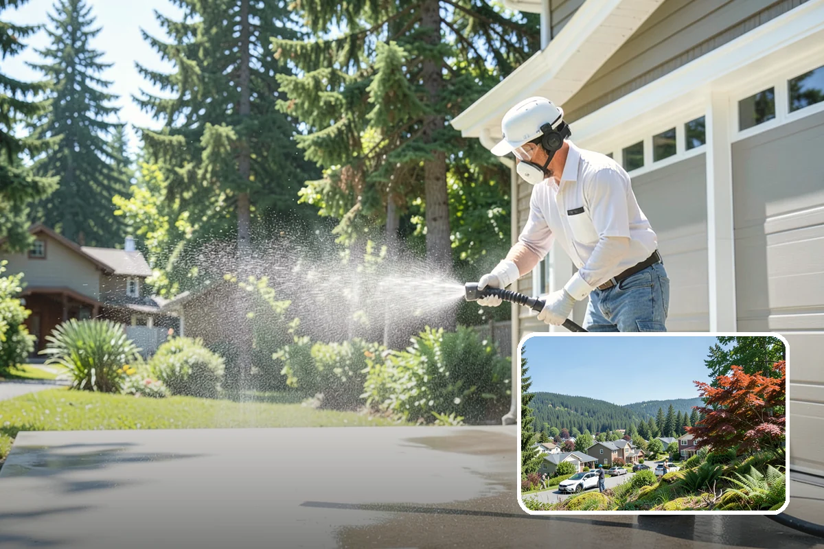 Driveway Oil Stain Removal in Index, Snohomish County, WA - Draws penetrated oil out of porous concrete