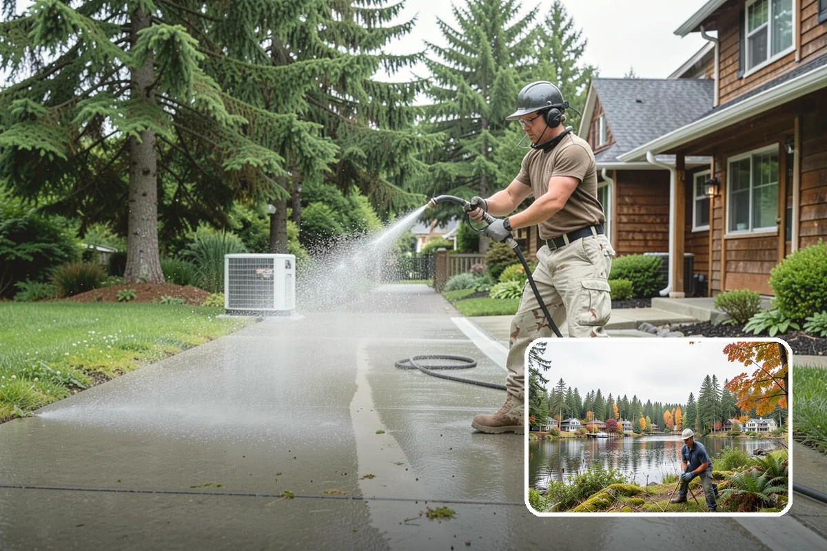 Driveway Oil Stain Removal in La Conner, Skagit County, WA - Draws penetrated oil out of porous concrete