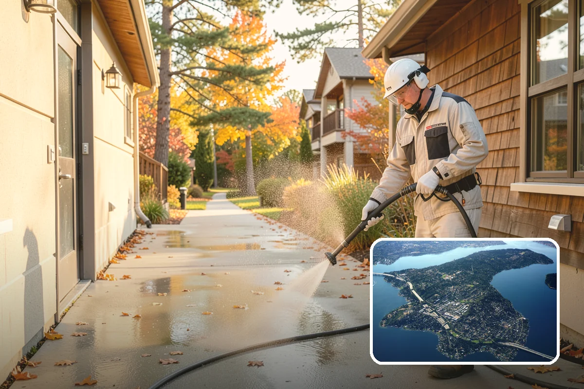 Driveway Oil Stain Removal in Mercer Island, King County, WA - Draws penetrated oil out of porous concrete