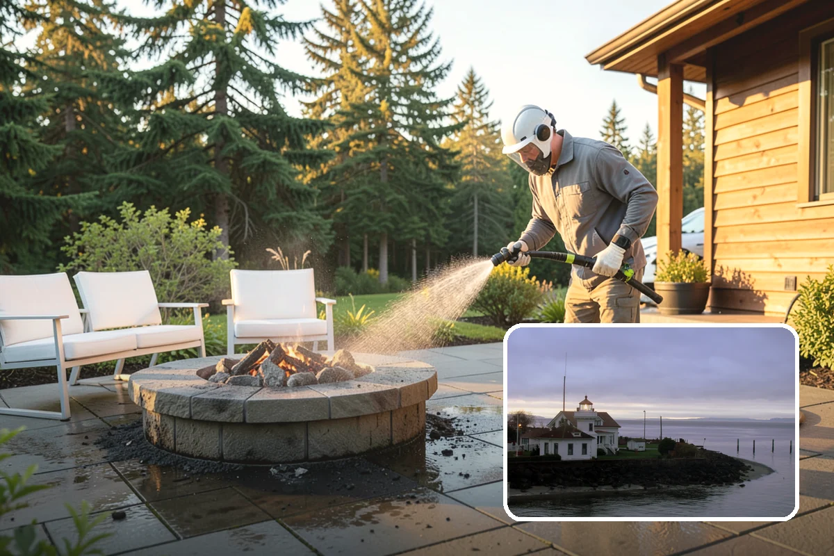 Driveway Oil Stain Removal in Mukilteo, Snohomish County, WA - Draws penetrated oil out of porous concrete