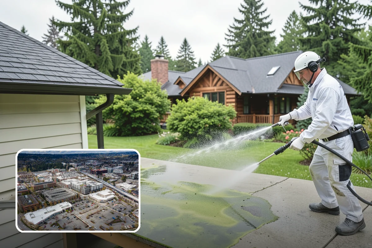 Driveway Oil Stain Removal in Redmond, King County, WA - Draws penetrated oil out of porous concrete