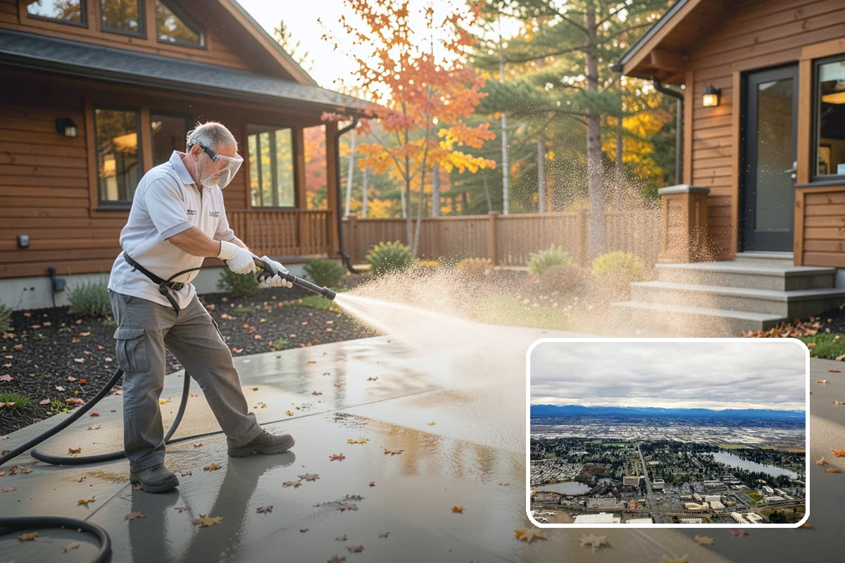Driveway Oil Stain Removal in SeaTac, King County, WA - Draws penetrated oil out of porous concrete