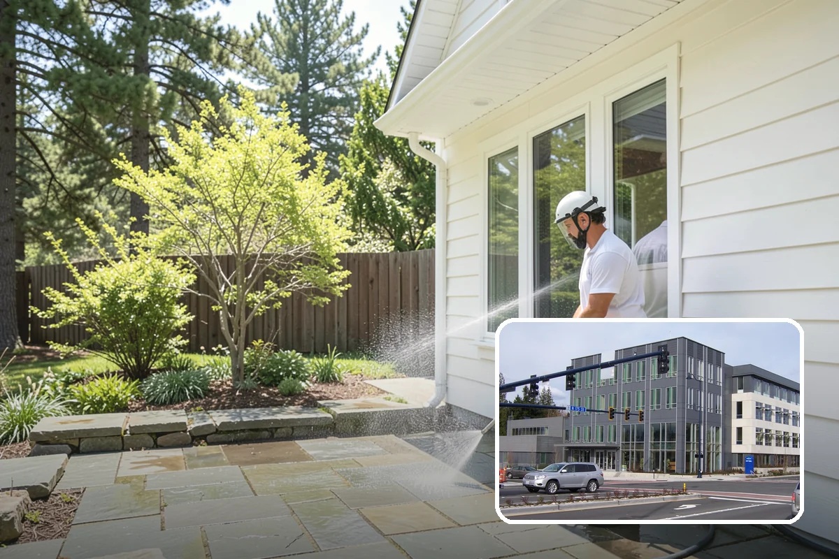Driveway Oil Stain Removal in Shoreline, King County, WA - Draws penetrated oil out of porous concrete
