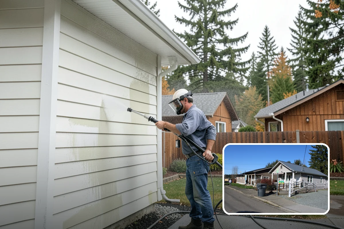 Driveway Oil Stain Removal in South Prairie, Pierce County, WA - Draws penetrated oil out of porous concrete