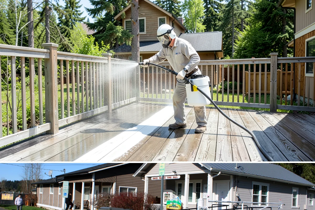 Driveway Oil Stain Removal in South Prairie, Pierce County, WA - Warmer summer temperatures help degreasers work faster and lift oil more effectively.