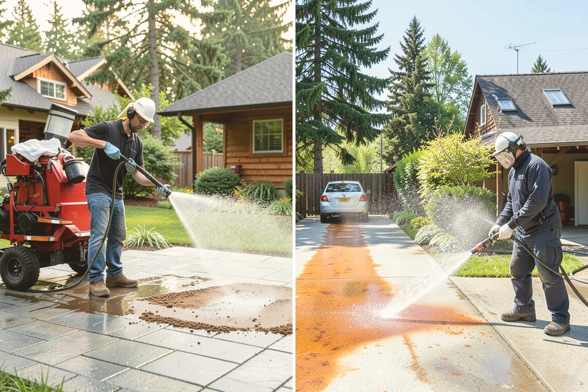 Driveway Oil Stain Removal in Stanwood, Snohomish County, WA - Assess the age and depth of the oil staining