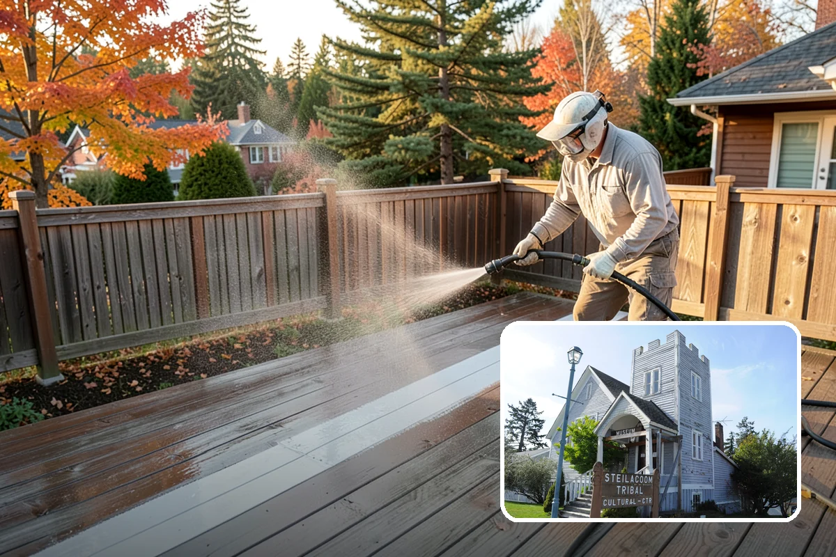 Driveway Oil Stain Removal in Steilacoom, Pierce County, WA - Draws penetrated oil out of porous concrete
