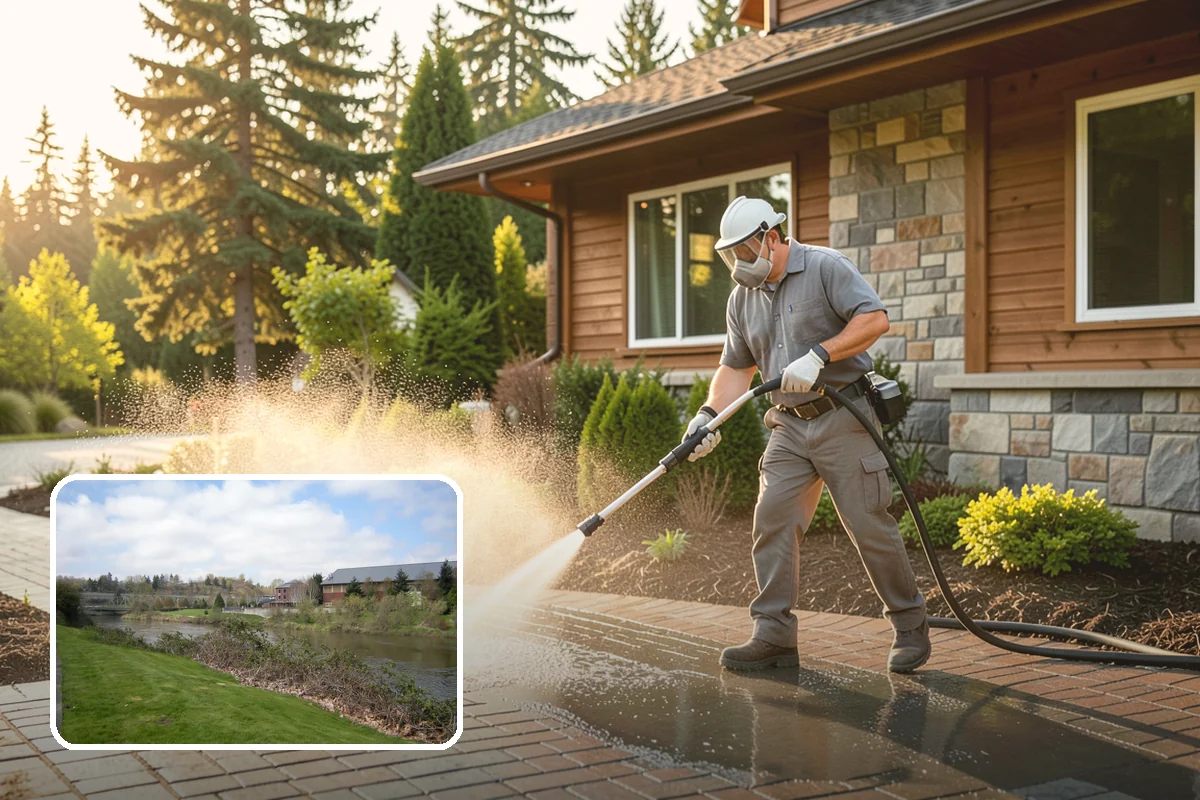 Driveway Oil Stain Removal in Tukwila, King County, WA - Draws penetrated oil out of porous concrete