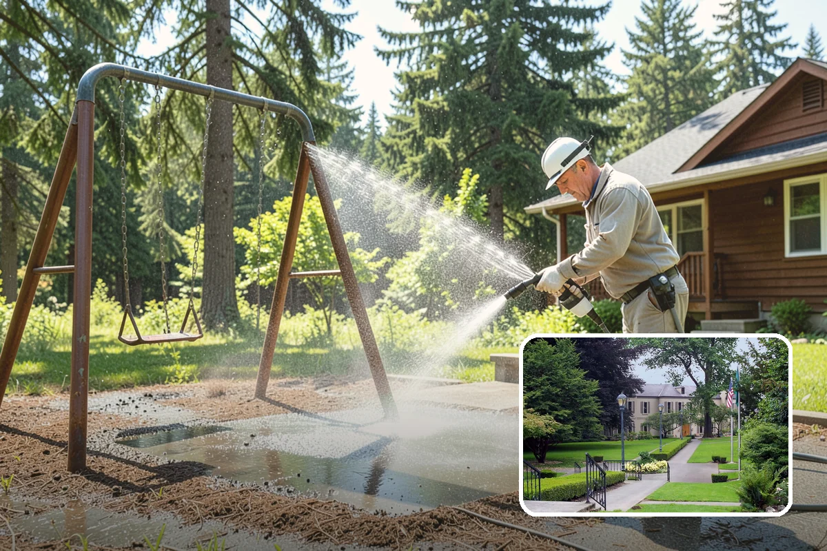 Driveway Oil Stain Removal in Woodinville, King County, WA - Draws penetrated oil out of porous concrete
