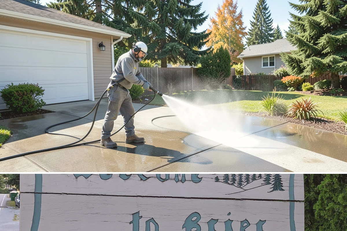 Driveway Paint Removal in Brier, Snohomish County, WA - Dry, mild weather lets stripping agents work without dilution and speeds surface drying.