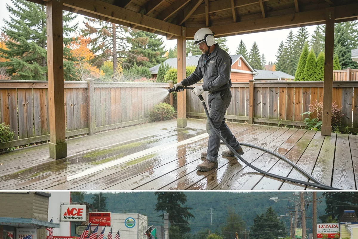 Driveway Paint Removal in Carnation, King County, WA - Dry, mild weather lets stripping agents work without dilution and speeds surface drying.