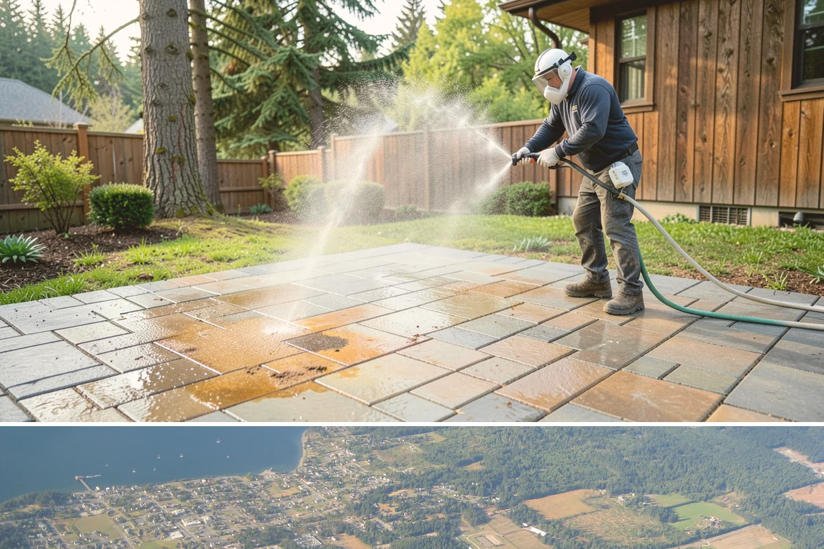 Driveway Paint Removal in Coupeville, Island County, WA - Dry, mild weather lets stripping agents work without dilution and speeds surface drying.