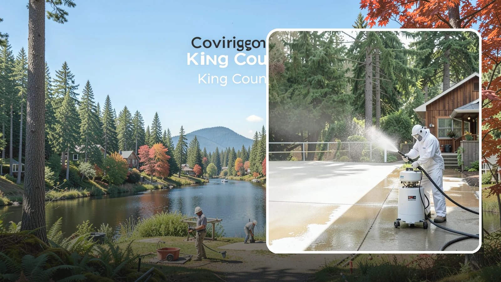 Driveway Paint Removal in Covington, King County, WA - Removal of spilled paint and coatings that mar driveway concrete from projects and drips.