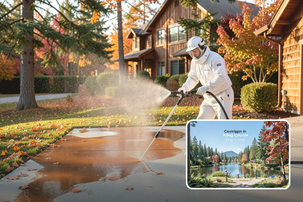 Driveway Paint Removal in Covington, King County, WA - Removes both latex and oil-based paint spills