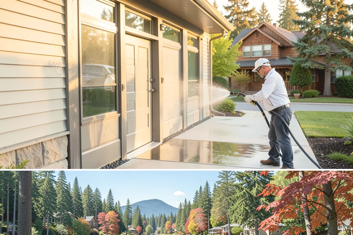 Driveway Paint Removal in Covington, King County, WA - Dry, mild weather lets stripping agents work without dilution and speeds surface drying.