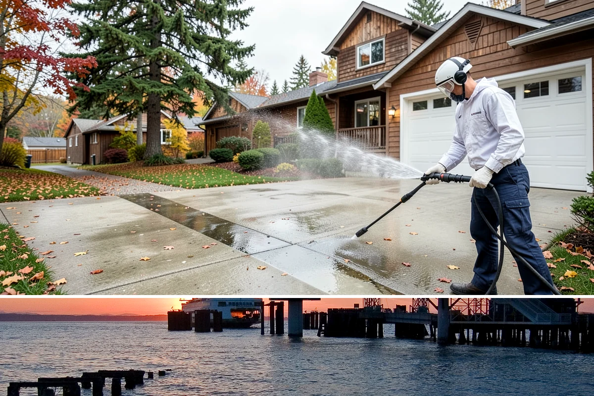 Driveway Paint Removal in Edmonds, Snohomish County, WA - Dry, mild weather lets stripping agents work without dilution and speeds surface drying.