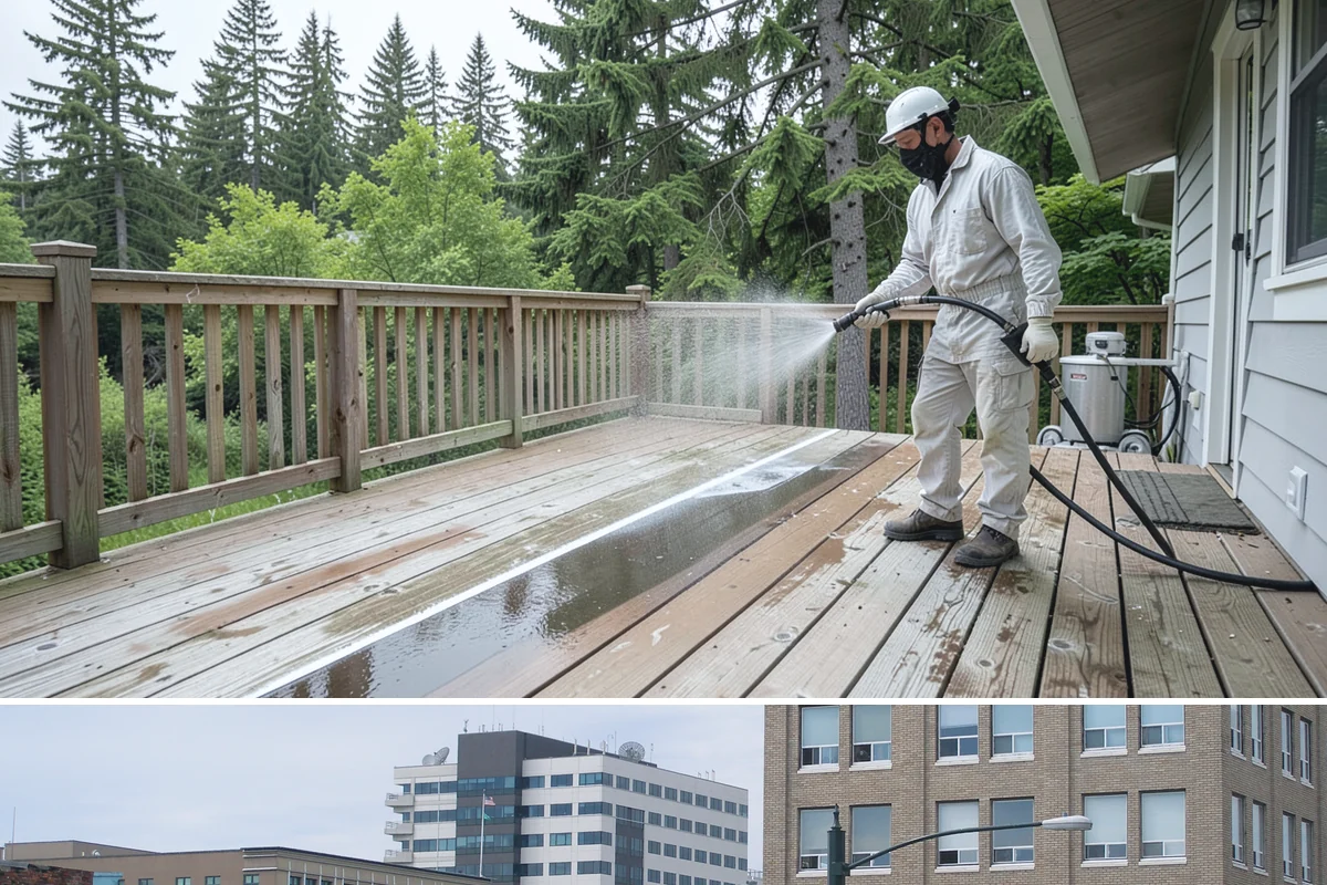 Driveway Paint Removal in Everett, Snohomish County, WA - Dry, mild weather lets stripping agents work without dilution and speeds surface drying.