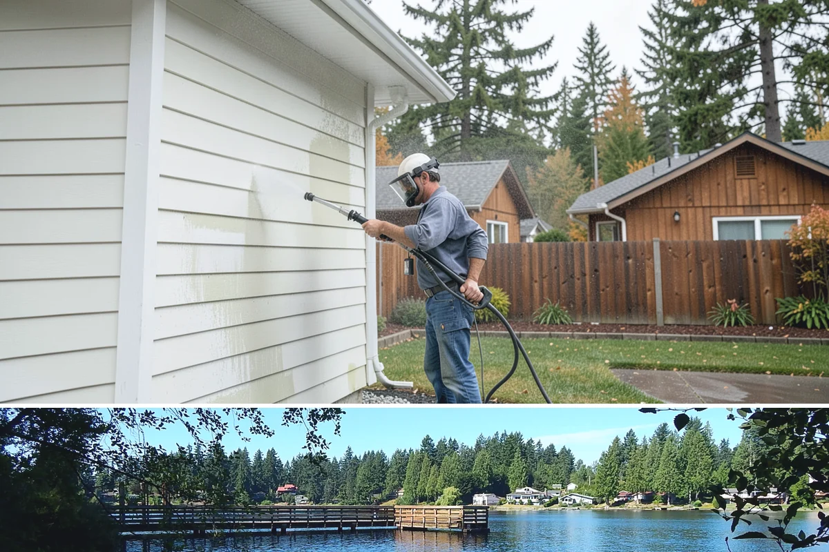 Driveway Paint Removal in Federal Way, King County, WA - Dry, mild weather lets stripping agents work without dilution and speeds surface drying.