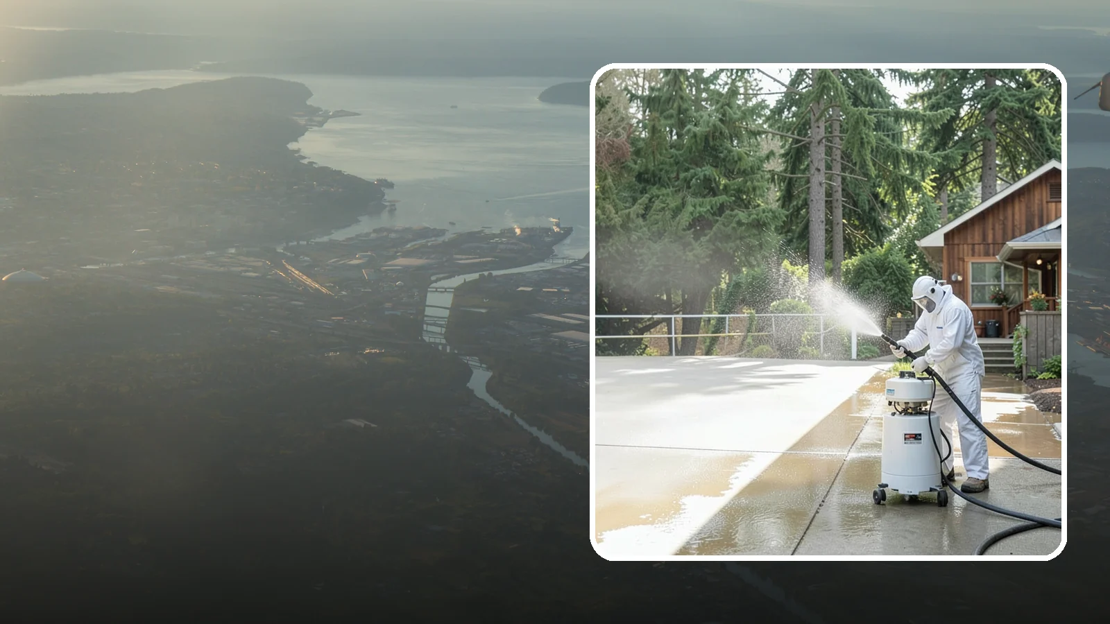 Driveway Paint Removal in Fife, Pierce County, WA - Removal of spilled paint and coatings that mar driveway concrete from projects and drips.