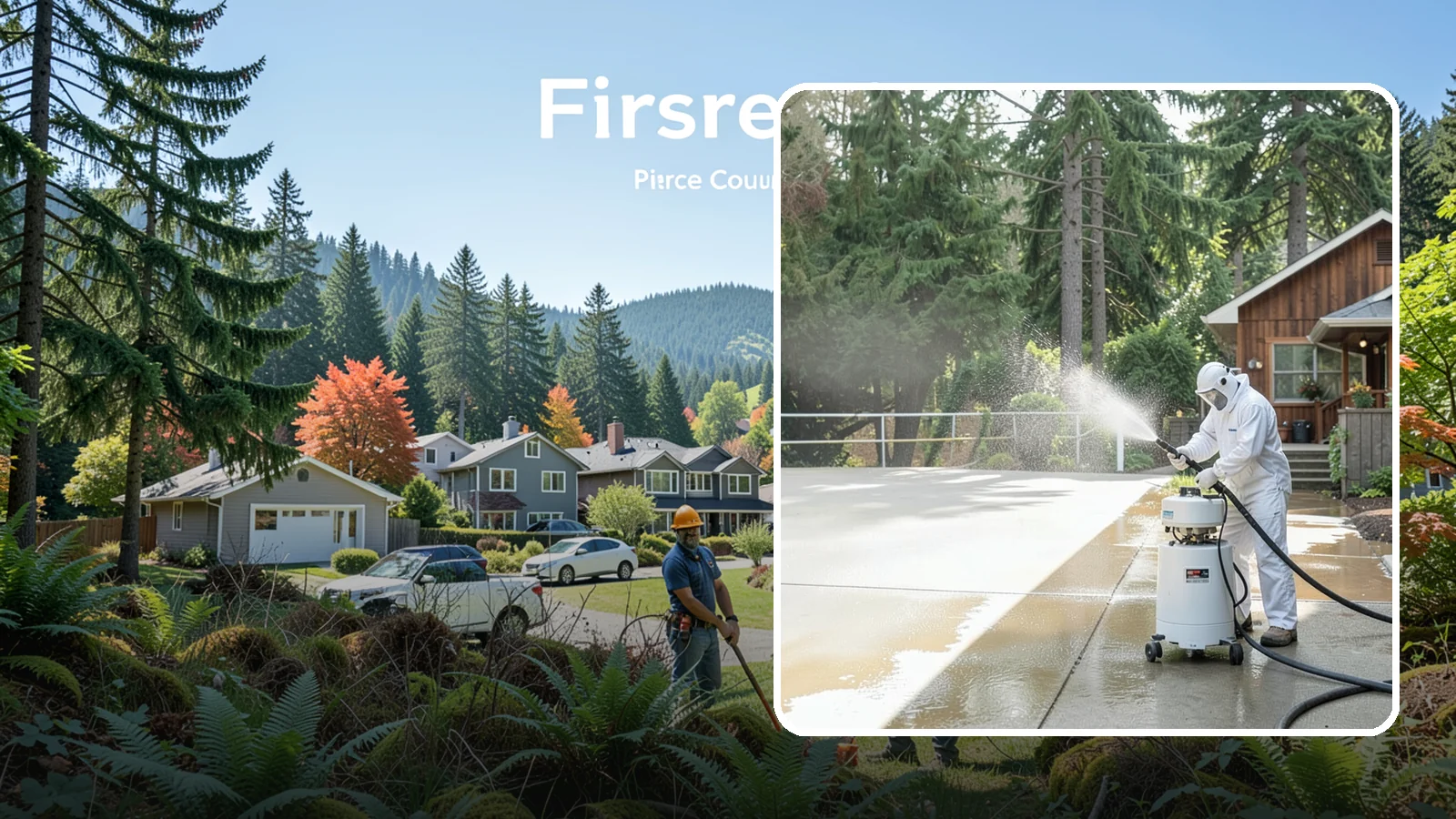 Driveway Paint Removal in Fircrest, Pierce County, WA - Removal of spilled paint and coatings that mar driveway concrete from projects and drips.