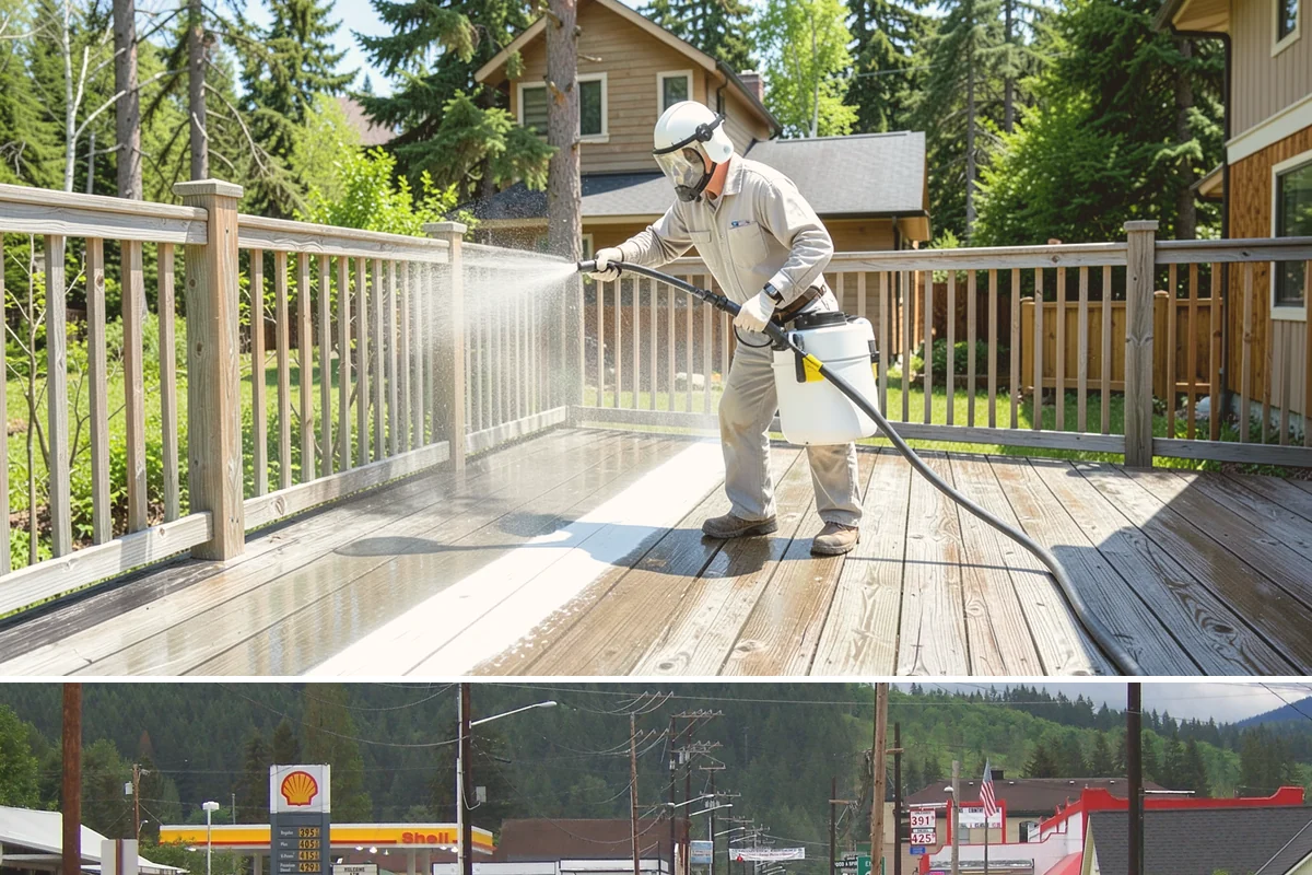 Driveway Paint Removal in Granite Falls, Snohomish County, WA - Dry, mild weather lets stripping agents work without dilution and speeds surface drying.