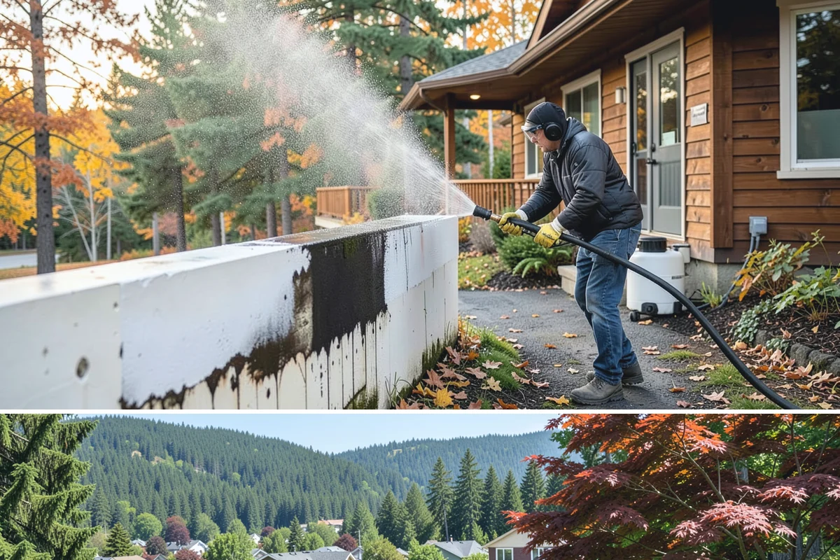 Driveway Paint Removal in Index, Snohomish County, WA - Dry, mild weather lets stripping agents work without dilution and speeds surface drying.