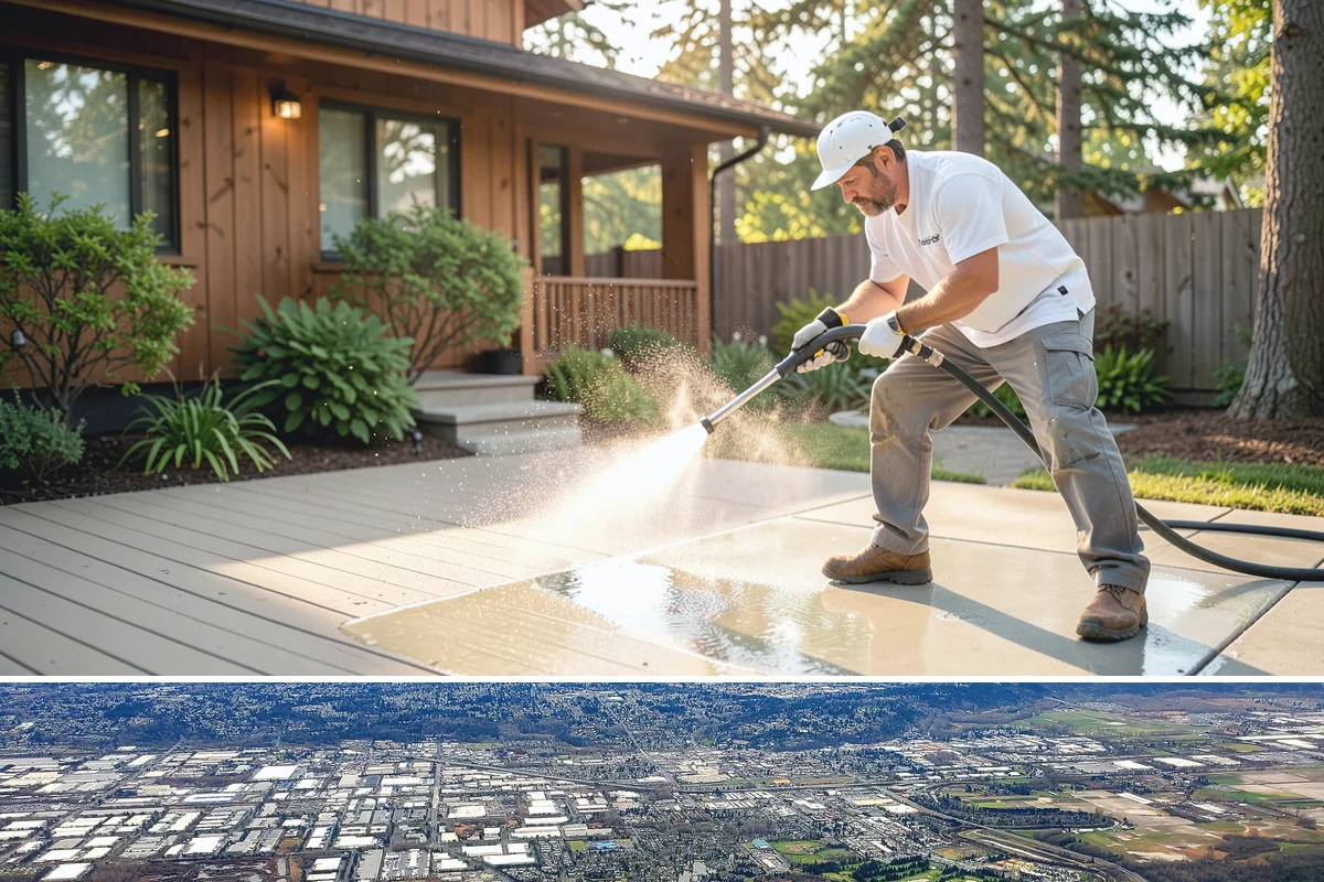 Driveway Paint Removal in Kent, King County, WA - Dry, mild weather lets stripping agents work without dilution and speeds surface drying.