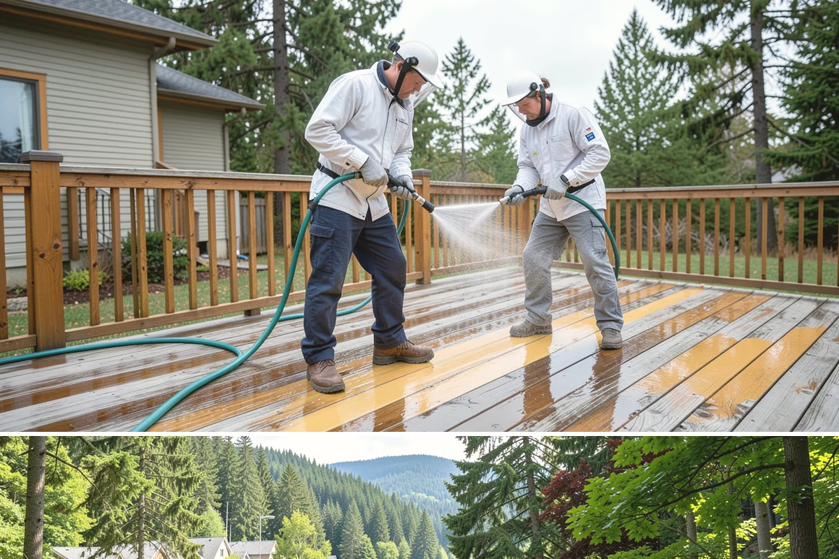 Driveway Paint Removal in Lake Forest Park, King County, WA - Dry, mild weather lets stripping agents work without dilution and speeds surface drying.