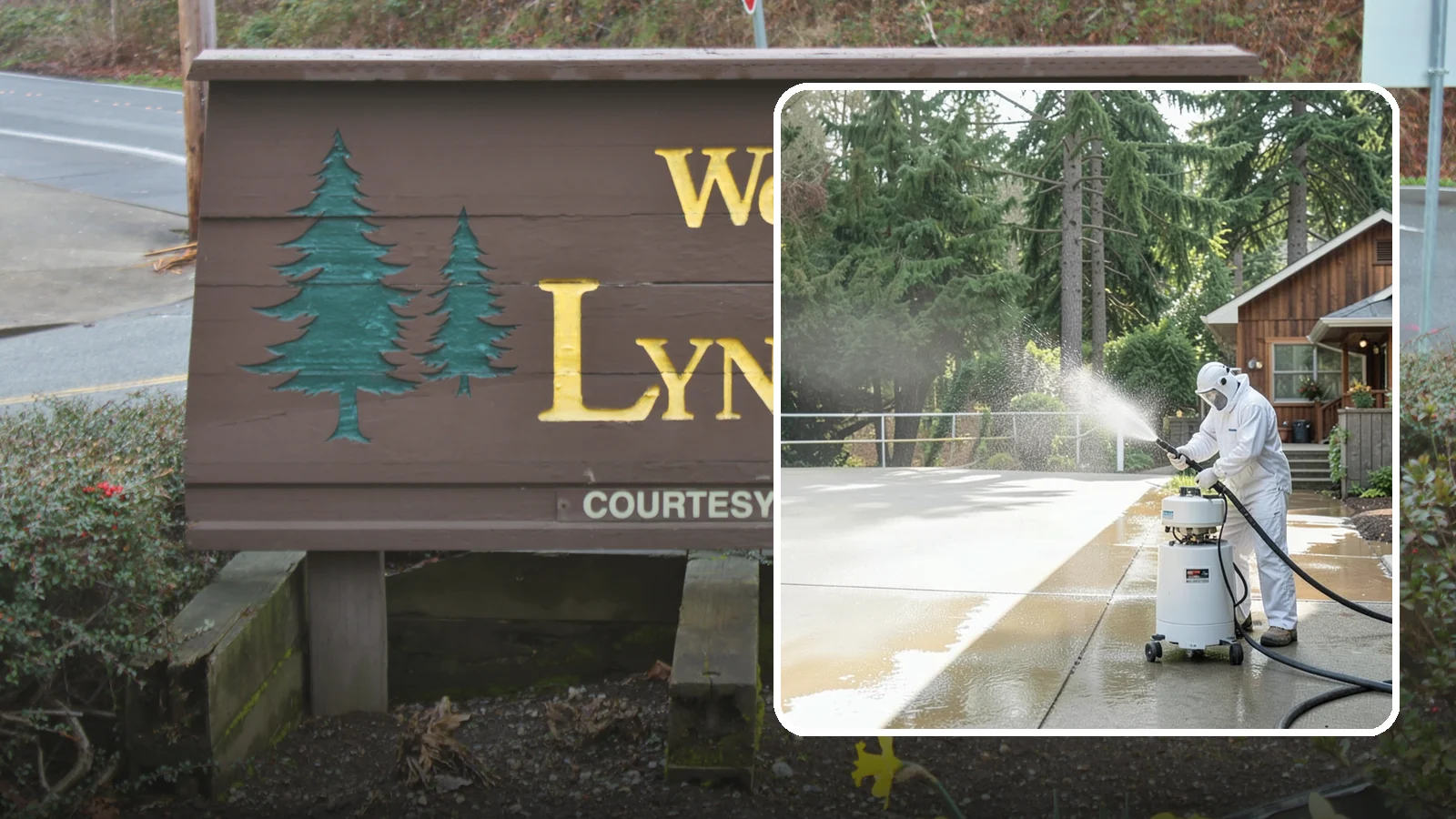 Driveway Paint Removal in Lynnwood, Snohomish County, WA - Removal of spilled paint and coatings that mar driveway concrete from projects and drips.