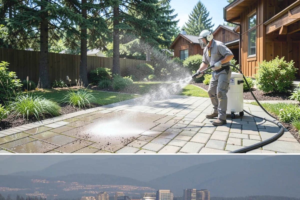 Driveway Paint Removal in Medina, King County, WA - Dry, mild weather lets stripping agents work without dilution and speeds surface drying.
