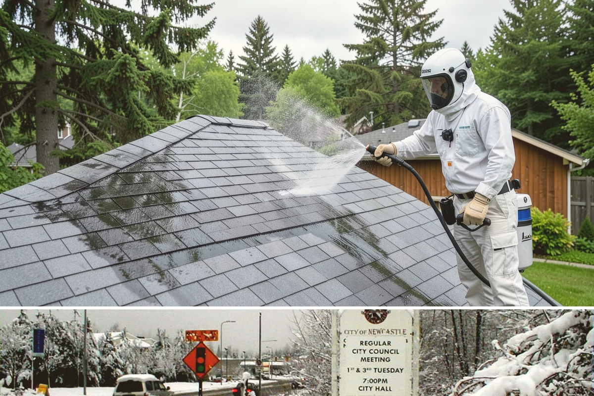 Driveway Paint Removal in Newcastle, King County, WA - Dry, mild weather lets stripping agents work without dilution and speeds surface drying.