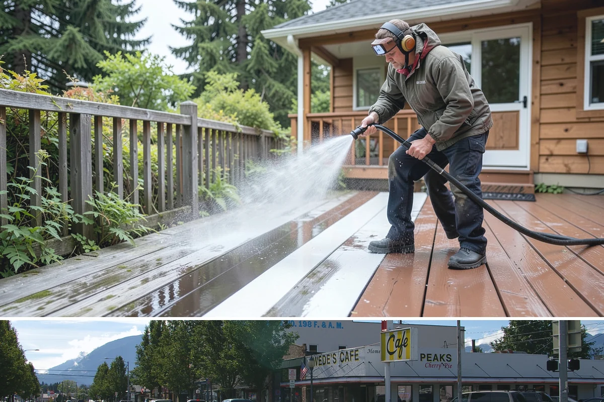 Driveway Paint Removal in North Bend, King County, WA - Dry, mild weather lets stripping agents work without dilution and speeds surface drying.