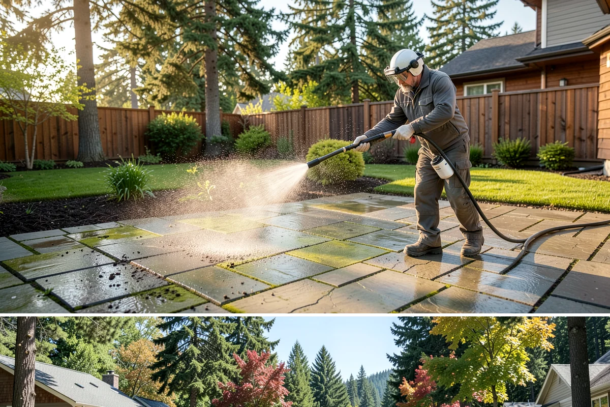 Driveway Paint Removal in Orting, Pierce County, WA - Dry, mild weather lets stripping agents work without dilution and speeds surface drying.