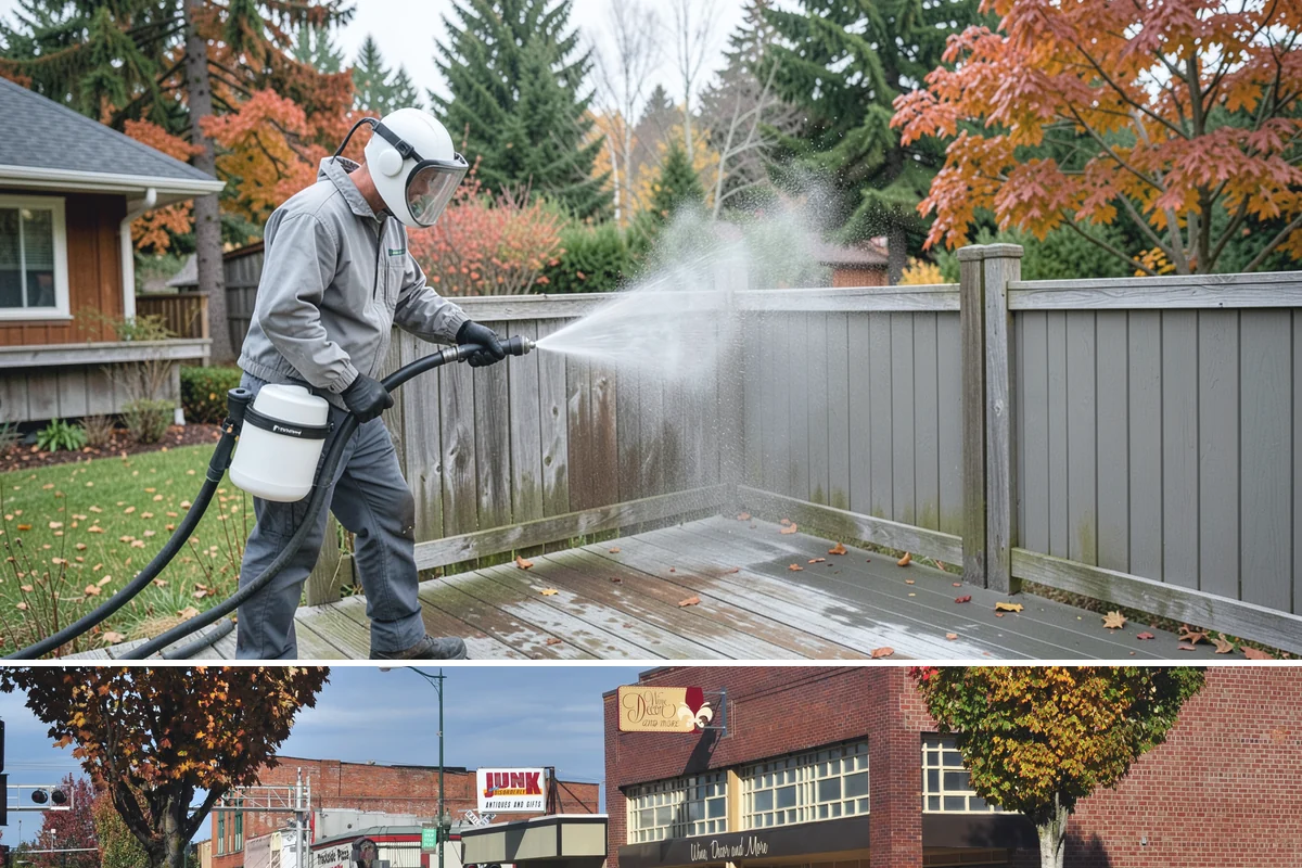 Driveway Paint Removal in Puyallup, Pierce County, WA - Dry, mild weather lets stripping agents work without dilution and speeds surface drying.