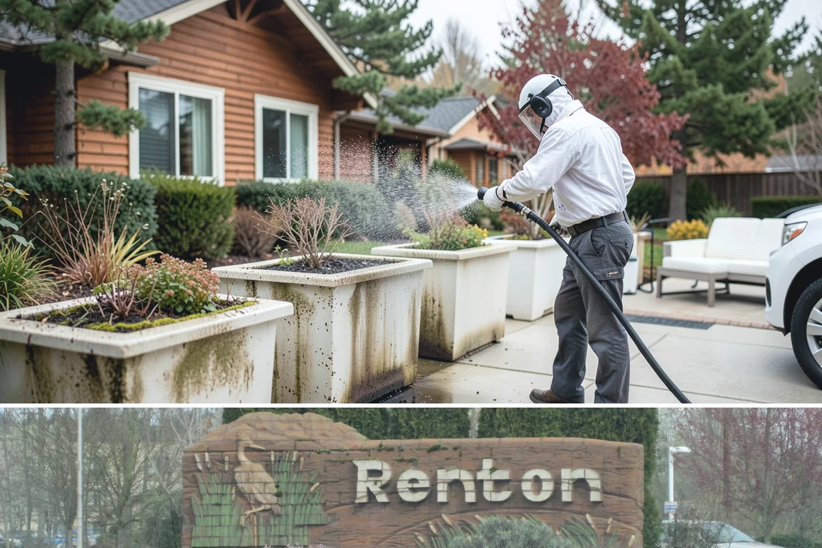 Driveway Paint Removal in Renton, King County, WA - Dry, mild weather lets stripping agents work without dilution and speeds surface drying.