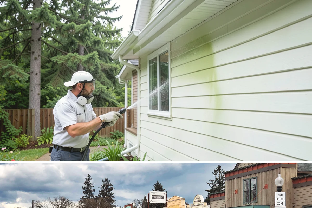 Driveway Paint Removal in Roy, Pierce County, WA - Dry, mild weather lets stripping agents work without dilution and speeds surface drying.
