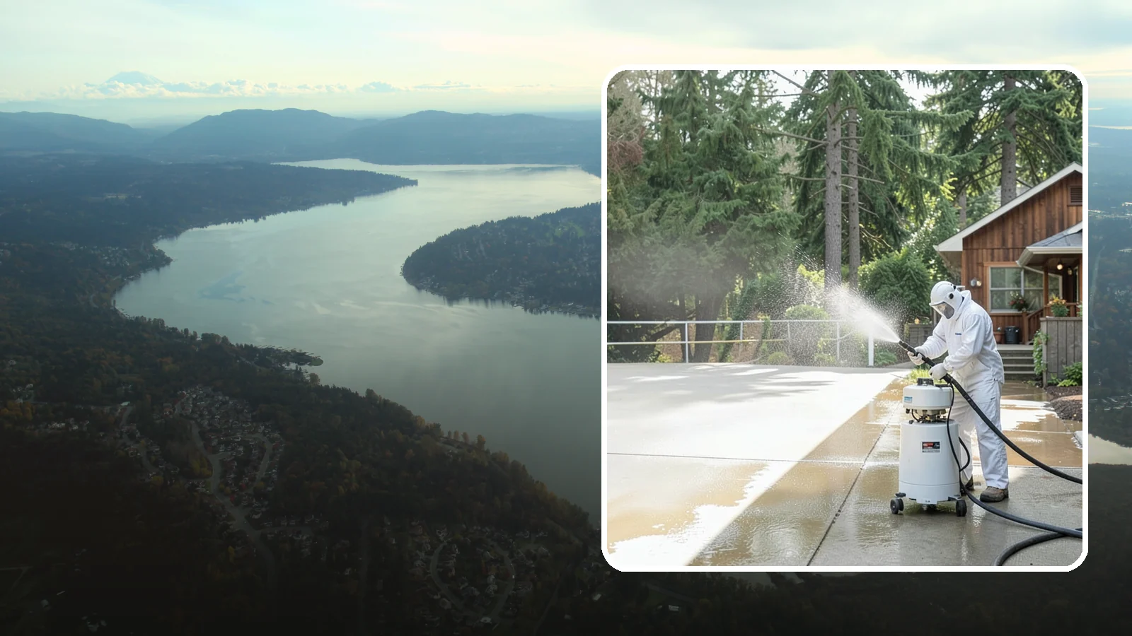 Driveway Paint Removal in Sammamish, King County, WA - Removal of spilled paint and coatings that mar driveway concrete from projects and drips.