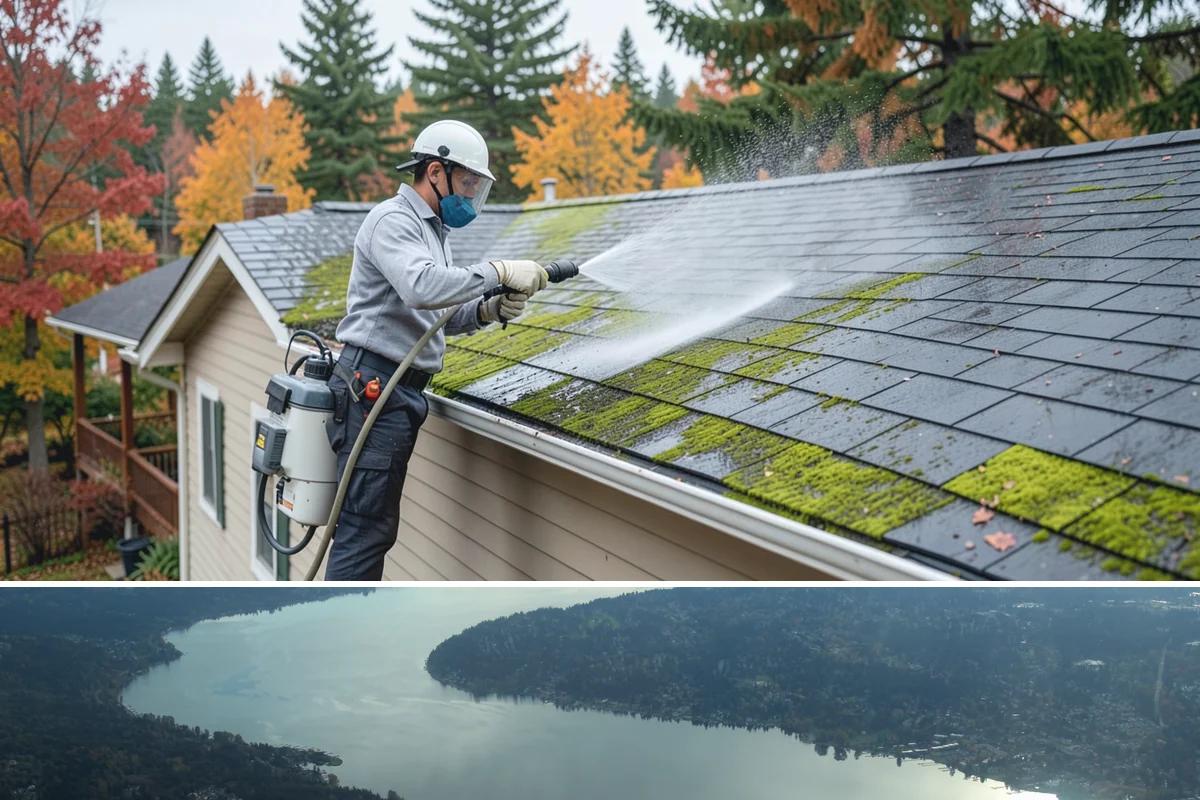 Driveway Paint Removal in Sammamish, King County, WA - Dry, mild weather lets stripping agents work without dilution and speeds surface drying.