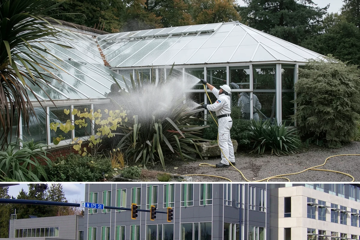 Driveway Paint Removal in Shoreline, King County, WA - Dry, mild weather lets stripping agents work without dilution and speeds surface drying.