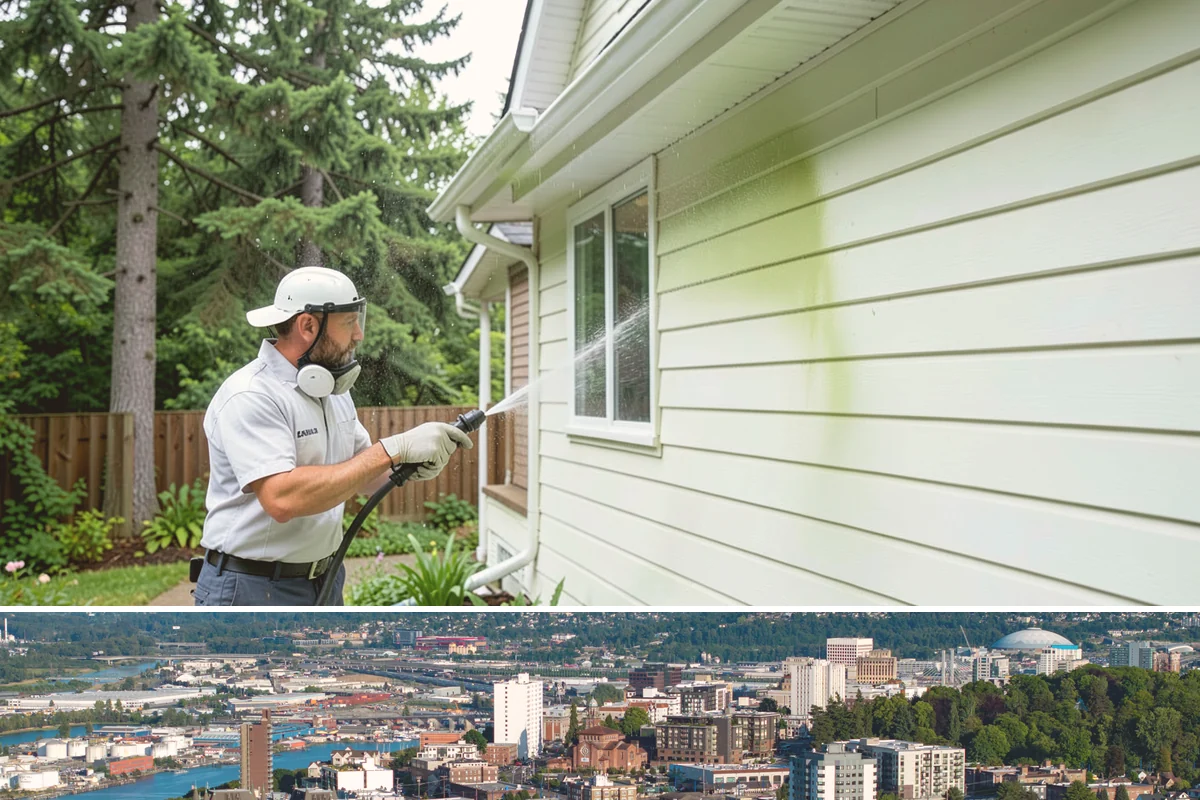 Driveway Paint Removal in Tacoma, Pierce County, WA - Dry, mild weather lets stripping agents work without dilution and speeds surface drying.