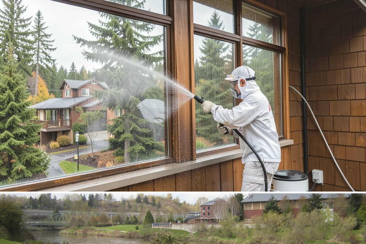 Driveway Paint Removal in Tukwila, King County, WA - Dry, mild weather lets stripping agents work without dilution and speeds surface drying.