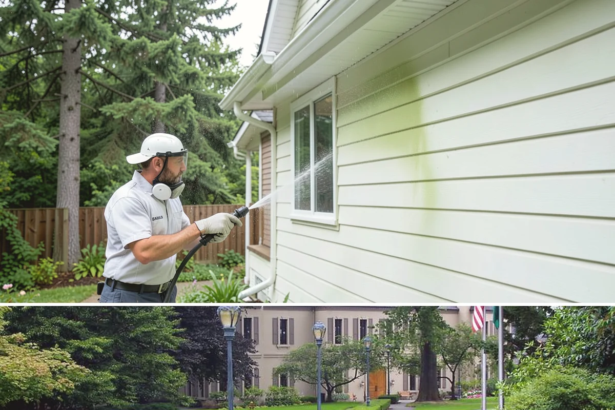 Driveway Paint Removal in Woodinville, King County, WA - Dry, mild weather lets stripping agents work without dilution and speeds surface drying.