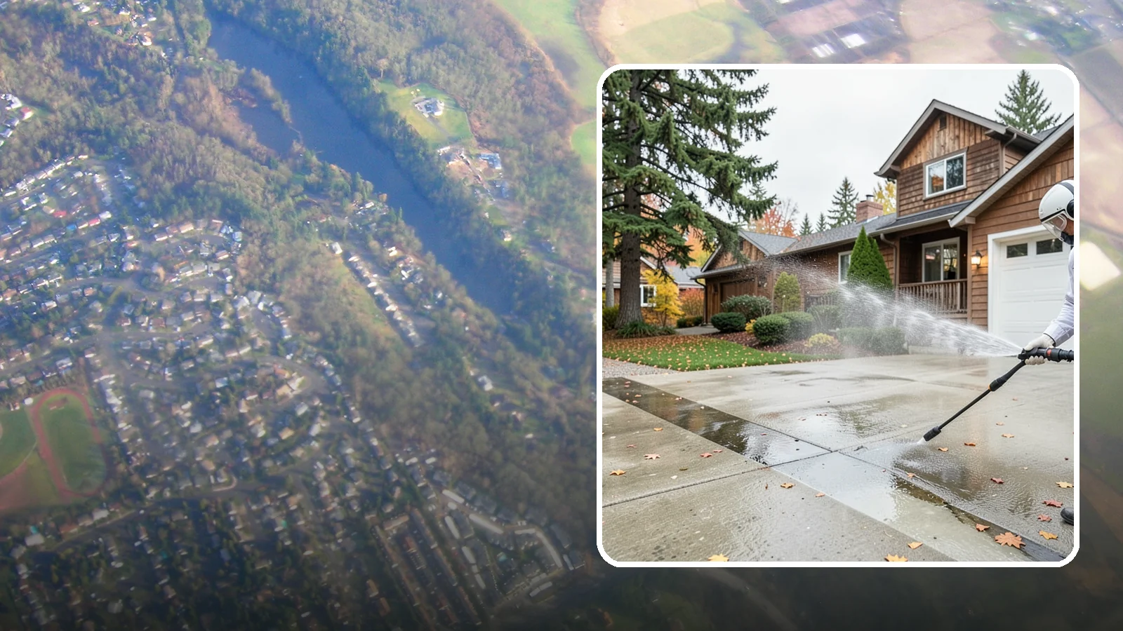 Driveway Pressure Washing in Algona, King County, WA - Powerful pressure washing that strips away the moss, mildew, and grime coating Washington driveways.