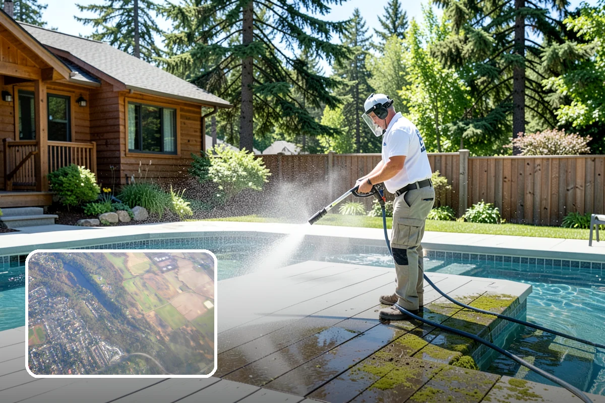 Driveway Pressure Washing in Algona, King County, WA - Removes slippery moss and mildew for safer footing