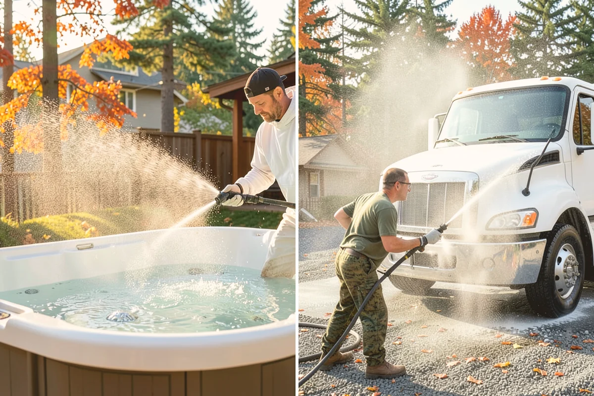 Driveway Pressure Washing in Algona, King County, WA - Sweep and pre-treat the driveway for moss and stains